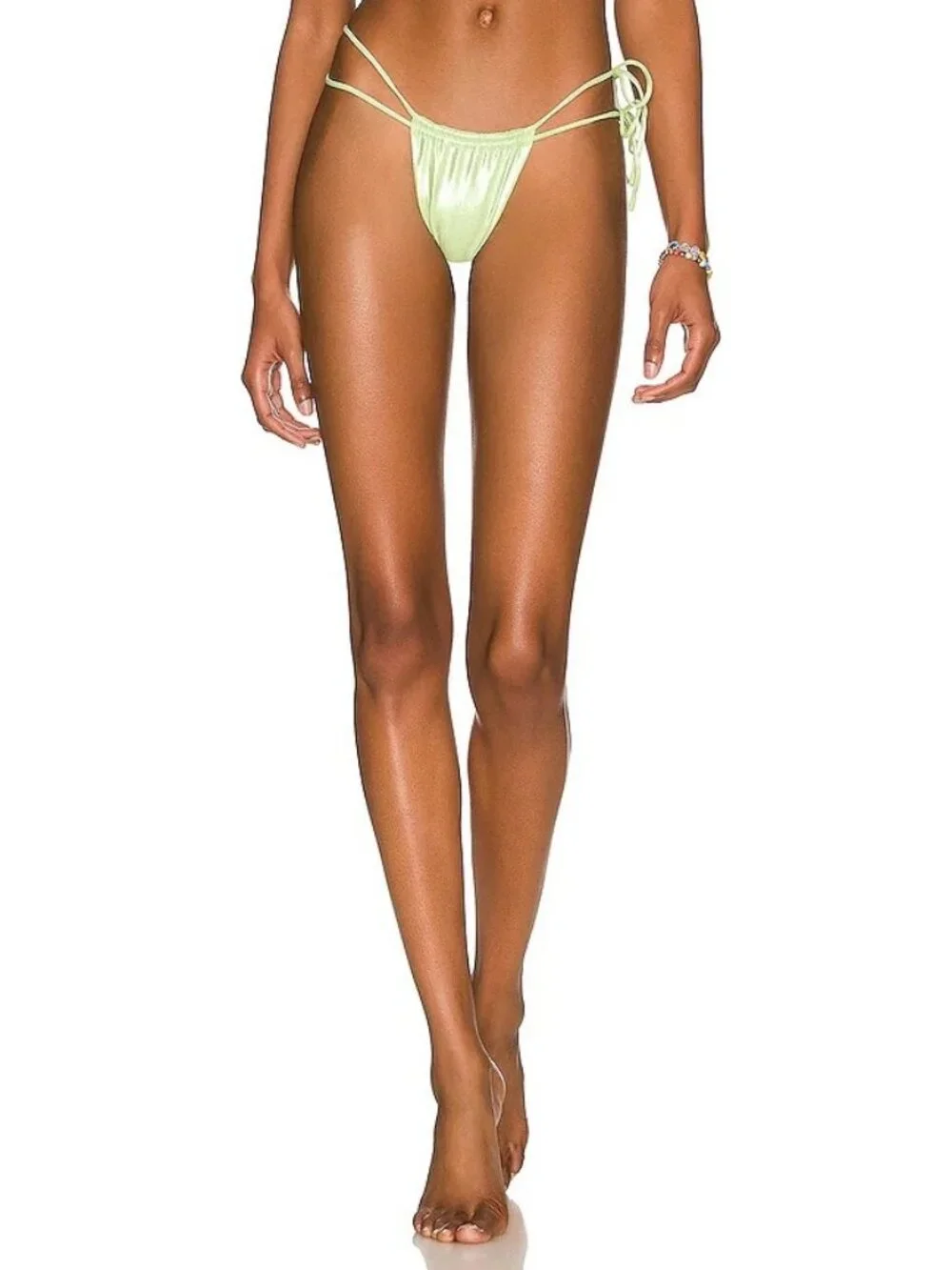 VDM Panama Bikini Bottom in Shimmer Lime